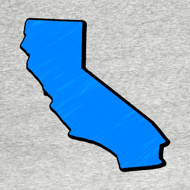 Bright Blue California Outline by Mookle